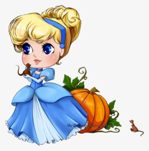 Cinderella With Her Mice And Pumpkin For Batkins11 - Cinderela Chibi #80308