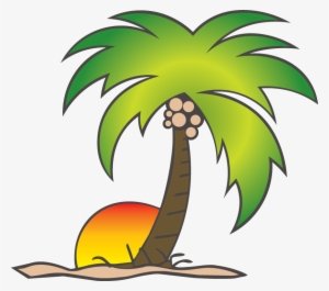 Cartoon Coconut Tree Png - Sun And Palm Tree Png #81318
