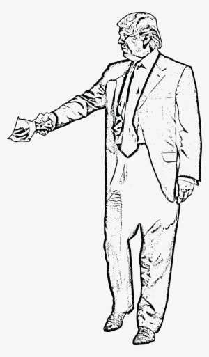 Free Clipart Of Donald Trump Shaking Hands - Clipart Trump Black And White #81700
