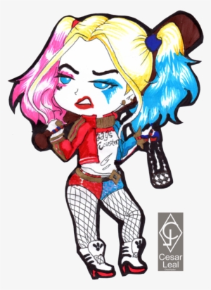 Harley Quinn Cute By Cdlu On Deviantart Banner Library - Cute Drawing Of Harley Quinn #82076