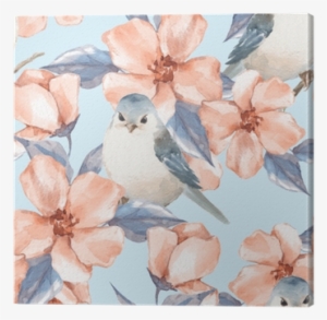 Spring Flowers And Birds - Watercolor Painting #82145