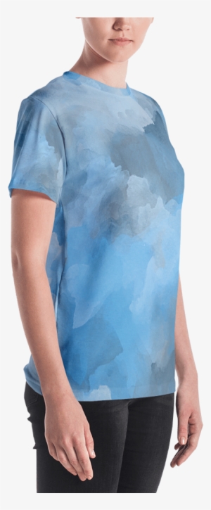 Steel Blue Watercolor Women's T Shirt T Shirt Zazuze - Pumpkin Shirt - Halloween Shirt - Pumpkin Costume - #82409