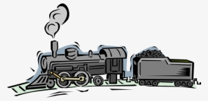 Vector Illustration Of Rail Transport Speeding Steam - Vector Graphics #83529