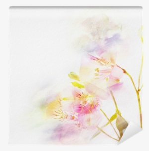 Floral Background With Watercolor Flowers - Blumenhintergrund Mit Watercolor-blumen Grußkarte #83655