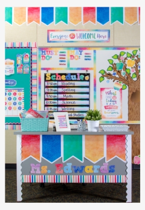 Watercolor Pennants Big Big Border Alternate Image - Education #84733