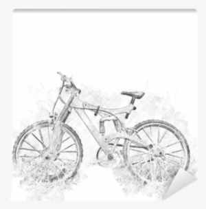 Abstract Bicycle Isolated On Watercolor Background - Watercolor Painting #84965