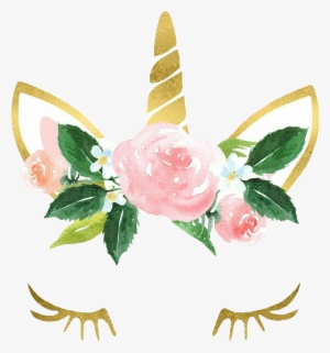 Watercolor Unicorncrown Unicorn Flowers Flores Unicorni - Stitchandgoonline Pink And Gold Unicorn Birthday Shirt, #86104