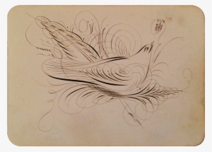 Dove And Butterfly American Circa 1830-40 - Sketch #86693