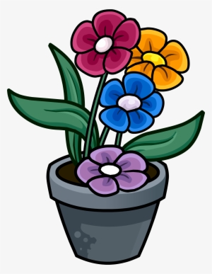 Flowerpots Clipart Plant Pot - Flower Pot Drawing In Colour #87484