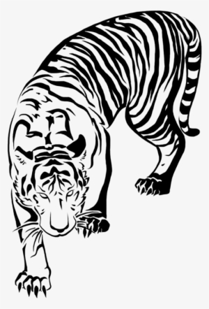 Japanese Drawing Tiger - Tiger Tattoo Png #88686