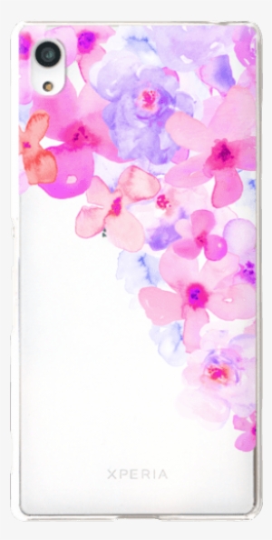 Bright Purple Watercolor Flowers Painted Floral Design - Hydrangea #88765