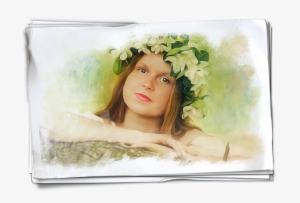 Woman Girl Flower - Sketch #89497