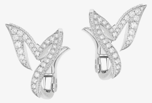 Mermaid Tail Earrings White Diamond - Golden Eagle #89905