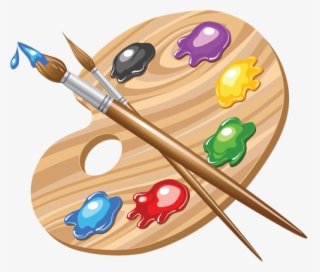 Paint Pallete And Brushes Clip Art - Peinture Clipart #801138