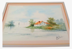 A Beautiful Matted Watercolor Signed By American Artist - Watercolor Painting #802274