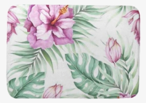 Seamless Pattern With Tropical Flowers - Floral Hibisco #805474