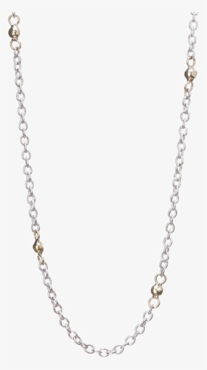 Silver Chain Png Image Transparent - Waxing Poetic Thin Cable W Brass Beads #805664