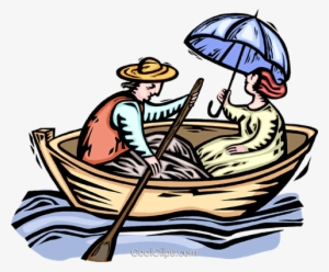 Couple In A Rowboat - Man Rowing Boat Clipart #807720