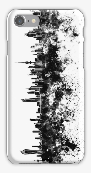 Kuwait City Skyline In Black Watercolor Iphone 7 Snap - Kuwait City Skyline In Watercolor On White Background #808453