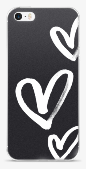 Hearts On Black Iphone Case - Iphone #808638