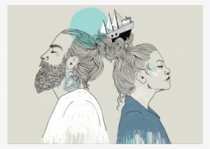 A3 Artprint "sea-couple" - Illustration #808712