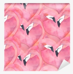 Seamless Pattern With Watercolor Pink Flamingo Couple - Paper Place A4 Wiro Flamingo Notebook #808776