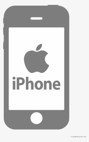Iphone Clipart Black And White - Iphone Logo Vector #808837
