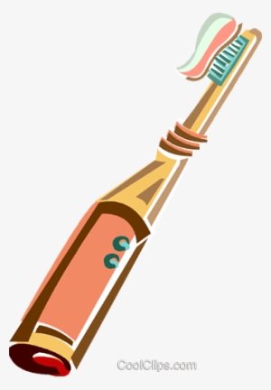 Electric Toothbrush Royalty Free Vector Clip Art Illustration - Electric Toothbrush Transparent Background #809819