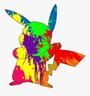 Paint-splatter Pikachu By Backapple On Deviantart Svg - Pikachu Paint #809839