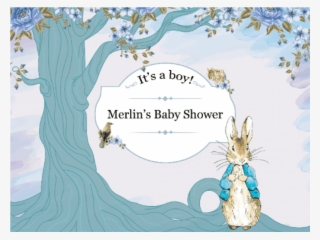 Large Custom Rabbit Baby Shower Banner, Baby Girl, - Illustration #8001325