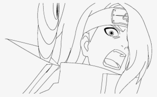 Deidara Drawing - Line Art #8004321