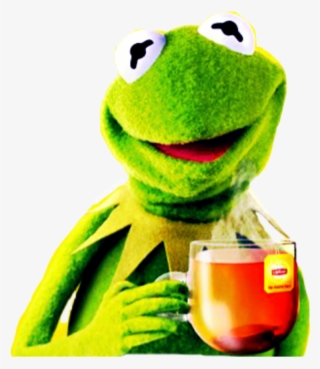 Kermitthefrog Kermit Lipton Icedtea Green Frog Sticker - Kermit The Frog Black And White #8004459