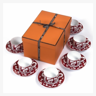 Stylish Set Of Hermes 6 Cups & Saucers 'balcon Du Guadalquivir' - Saucer #8004766