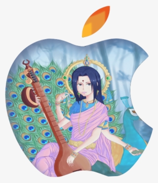 Saraswati Alpha Black - Saraswati With Peacock Drawing #8007679