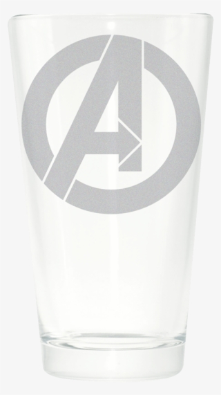 Avengers Logo Etched Drinking Glass - Pint Glass #8011730