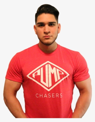 Pump Chasers Tri Blend T Shirt - Red Shirt White Letters #8014398