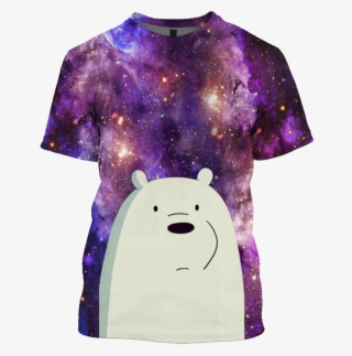 3d White Bear Outerspace Full Print T Shirt - Milky Way #8015777