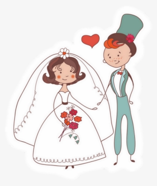 Mariage, Mariés Png, Dessin, Couple ♥ Married Clipart - Invitation #8017092