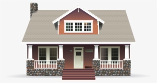 Brown Bungalow House With Beige Roof And Stone Porch - House #8017235