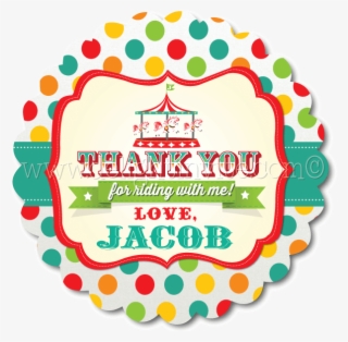 Vintage Carousel 1st Birthday Favor Tags - Circle #8018383