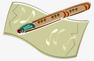 Vector Illustration Of Wooden Flute Musical Instrument #8018996