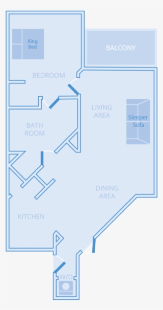 1 Bedroom, 1 Bath Condo Rental - Diagram #8022247