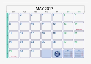 Free Printable Calendar May - Calendar Template 2017 With Holidays #8023374