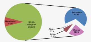 Percentage Distribution Of Malaysian Population By - Ethnic Distribution In Malaysia #8024054