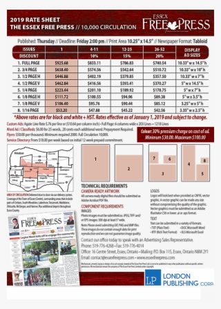 Efp 2019 Rate Sheet - Architecture #8024121