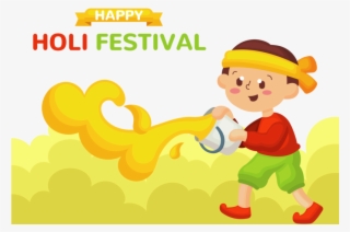 Happy Children Celebrating Holi Festival Holi Art Colorful - Cartoon #8024866