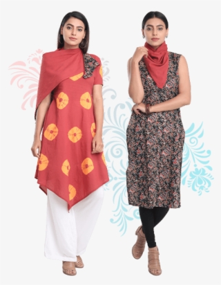 Agnisie Pack Of 2 Kurtas With Stole - Silk #8026702
