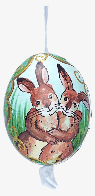 Easter Egg Pair Of Rabbits In The Grass - Locket #8027600
