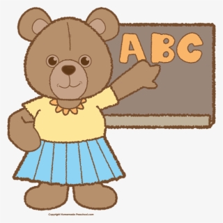 Banner Library Bear Teacher Free Homeschool Early Learning - Preschool A Bear Clipart #8027976