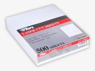 Tops Laser Cut Sheet, 5-hole Punched Top, 20 Lb, 500 - Label #8028043